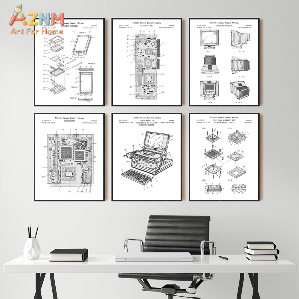 Office Print Tech - AZNM Bilgisayar Anakartı Patent Kanvas Tablo