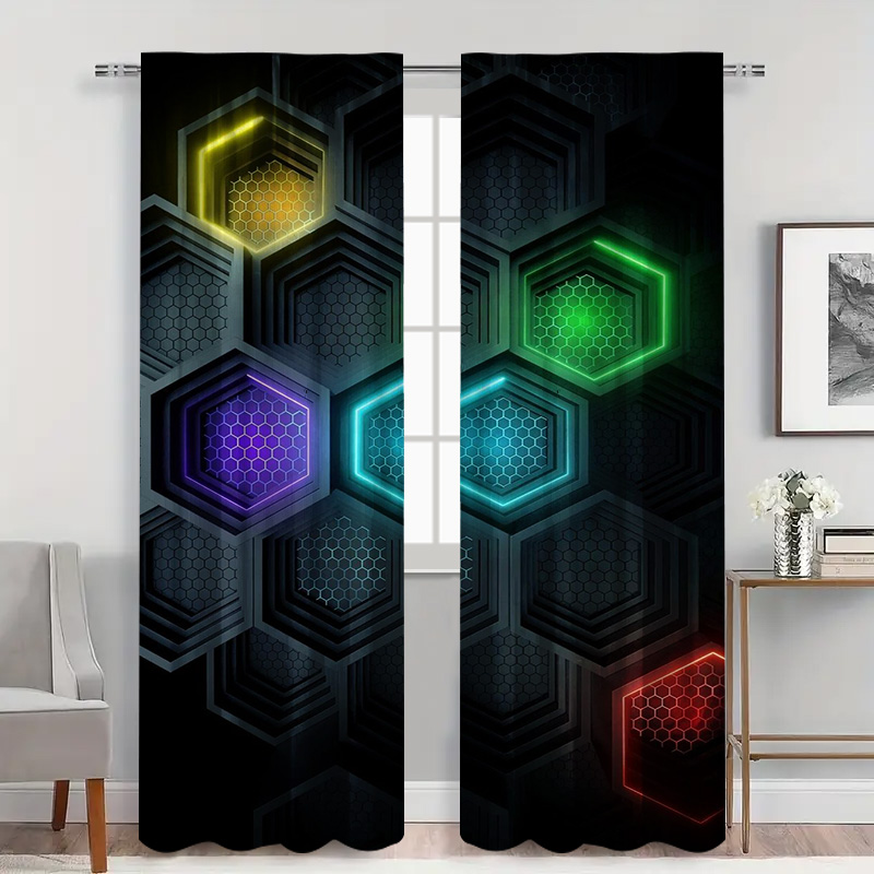2 adet Modern Geometrik Perde, - Office Print Tech incelemesi ve fiyatı