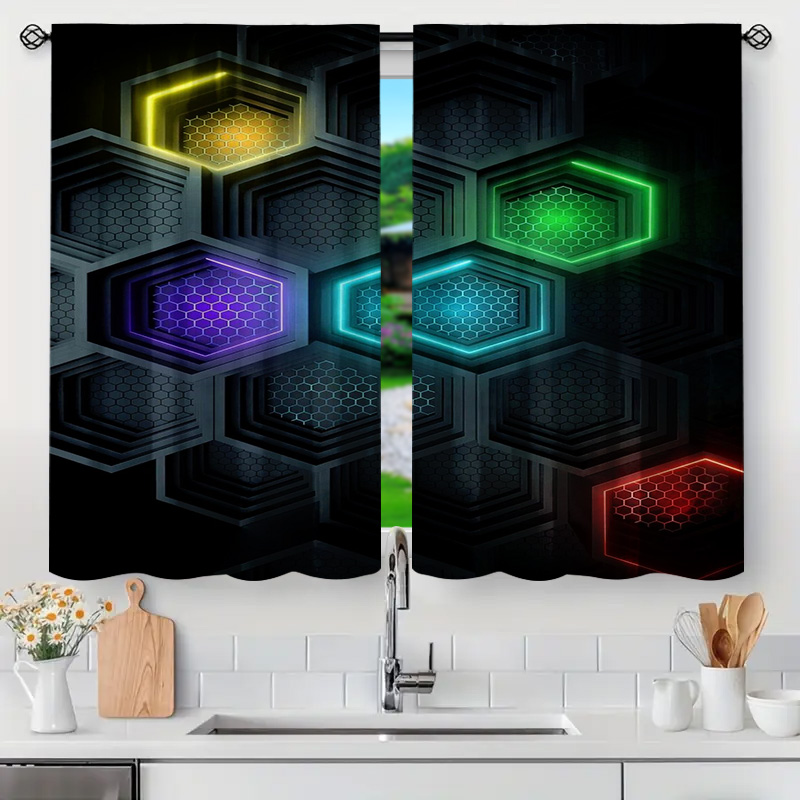 2 adet Modern Geometrik Perde, - Office Print Tech incelemesi ve fiyatı