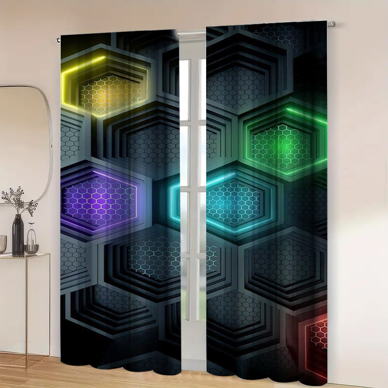 2 adet Modern Geometrik Perde, - Office Print Tech incelemesi ve fiyatı